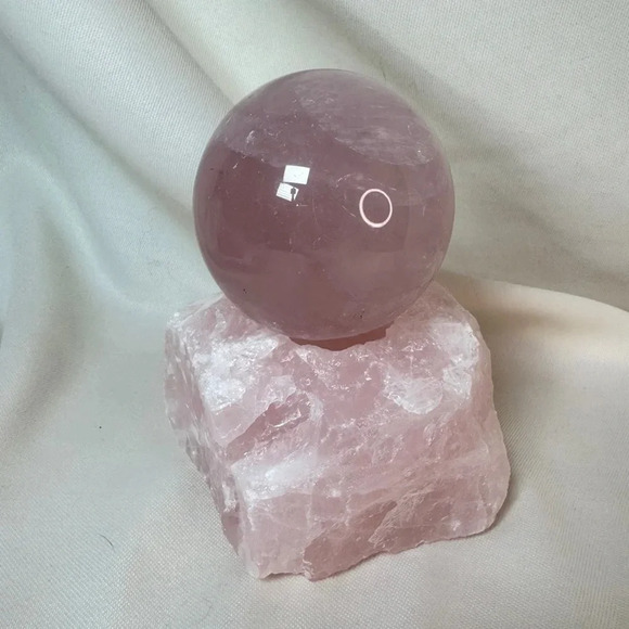 Rose Quartz Candle Holder or Sphere Stand - Picture 4 of 4
